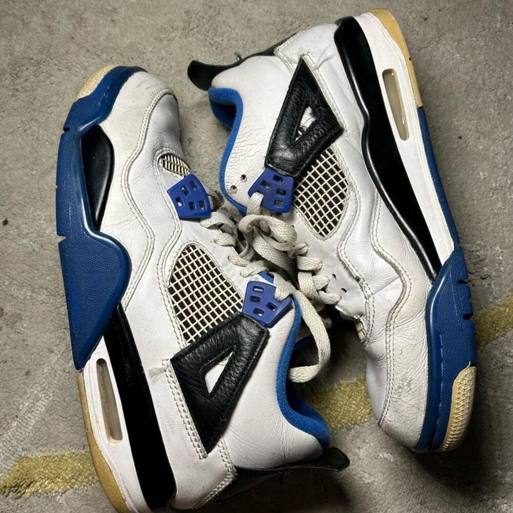 White and blue nike air